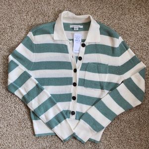 American Eagle Striped Cropped Cardigan, Size XS